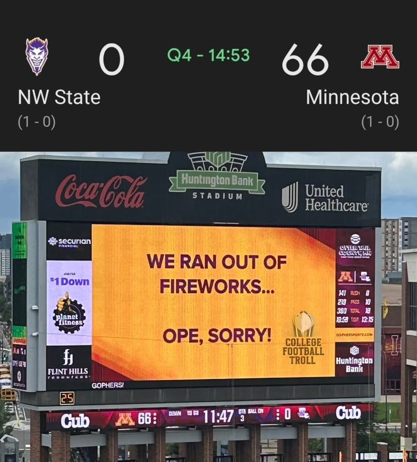Scoreboard: Out of Fireworks